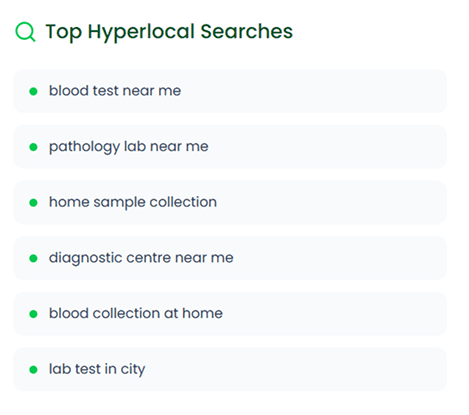 Top hyperlocal searches