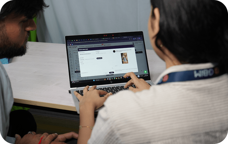 Team distributing content